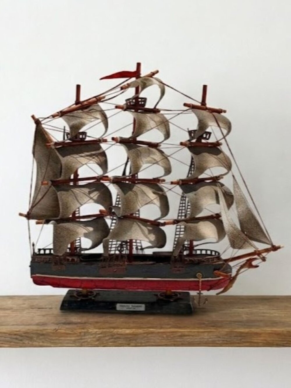 Vintage Fragata Espanola 1780 Wooden Model Ship Spanish Nautical Decor 16.5" MCM